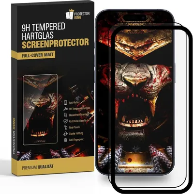 Produktbild von 6x 9H Panzerglas für Apple iPhone 17 Pro Full-Screen matt Anti-Reflex Montagehilfe Tempered Glass Displayschutz Schutzglas Schutzfolie Screen-Protector