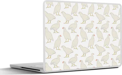 Produktbild von MuchoWow® Laptop Aufkleber Sticker Cover Vogel - Hühner - Muster 31x22.5 cm - Laptop-Deko