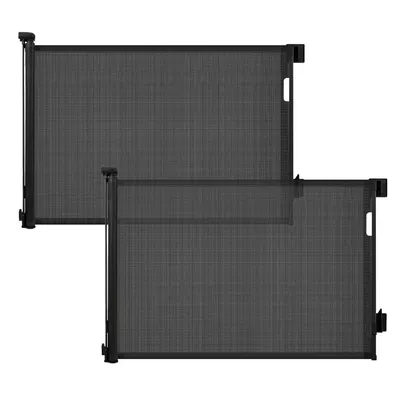 Produktbild von Treppenschutzgitter ausziehbar Absperrgitter Hund Kinder Schutzgitter (2 St), 0–150 cm Schwarz, 2 Stück, mit Bohren, geeignet für Innen & Außen