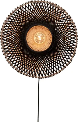 Produktbild von GOOD&MOJO - Wandlampe Kalimantan - Bambus/Schwarz - Ø87cm