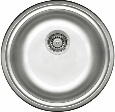 Produktbild von [Edelstahlspüle Ø 42 cm +Armatur] Hochwertig beidseitig Montierbar Küchenspüle Rund Einbauedelstahlspüle Edelstahl Spülbecken f. Unterschränke ab 45 cm inkl. Siphon-Set