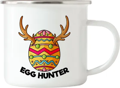 Produktbild von Egg Hunter Emaille Tasse Osterei Ostern Geschenk Ostergeschenk Oster