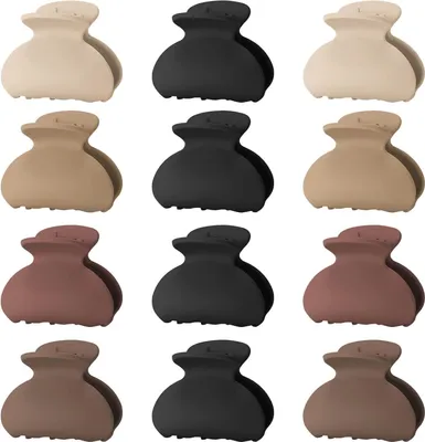 Produktbild von 12er Set Mini Haarklammern Haarspangen 4cm für Frauen Mädchen Kinder - Braun