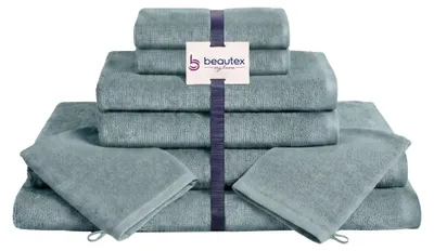 Immagine prodotto di Set di asciugamani BEAUTEX Premium in spugna, 100% cotone 550 g/m², blu oceano, set: 4 asciugamani da ospite - 30x50 cm