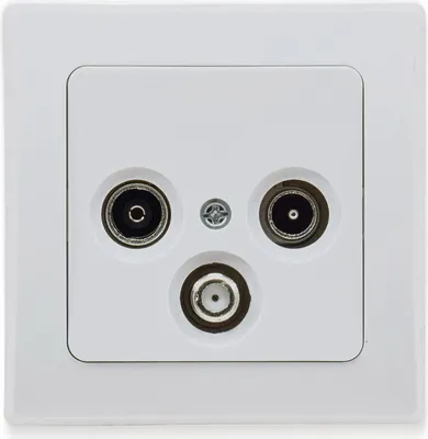 Image de ChiliTec DELPHI Prise d'antenne TV+Radio+Sat incl. cadre UP blanc