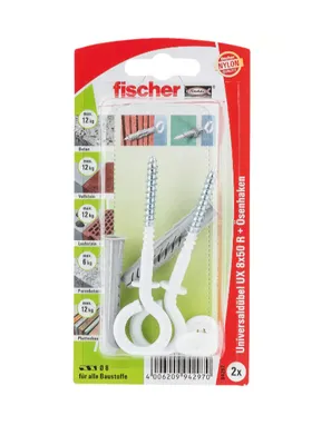 Produktbild von Fischer Universaldübel UX 8x50 OH mit Ösenhaken 2 Stück