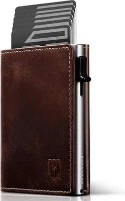 Produktbild von DODENSHA MagSnap Geldbörse Herren Slim Wallet Münzfach RFID Schutz BraunSilber