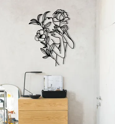 Obrázok produktu pre Wallity, elegantné kovové doplnky na stenu, čierna farba, 40 x 50 cm | 100% kov