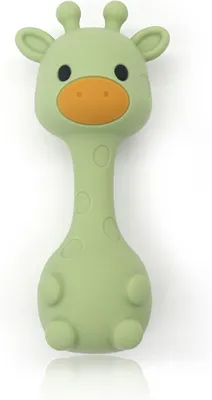 Productafbeelding van Bijtspeelgoed en rammelaar giraffe, olijfkleur, vanaf 3 maanden, voor baby