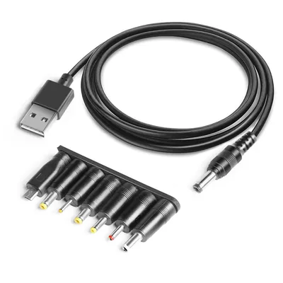 Produktbild von HKY Universal USB Kabel, Netzteil USB-A Stecker auf DC-Hohlstecker, Transfer Konvertor Kabel USB Stecker, DC Stromkabel Netzkabel