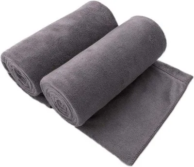 Produktbild von Famanu Mikrofaser Badetuch Set 2 Stück - 76 x 152 cm, schnelltrocknend, grau