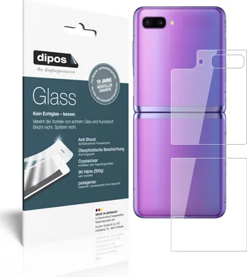 Obrázok produktu pre 2x ochranná fólia pre Samsung Galaxy Z Flip zadný kryt - proti nárazom 9H fólia dipos Glass plastové sklo