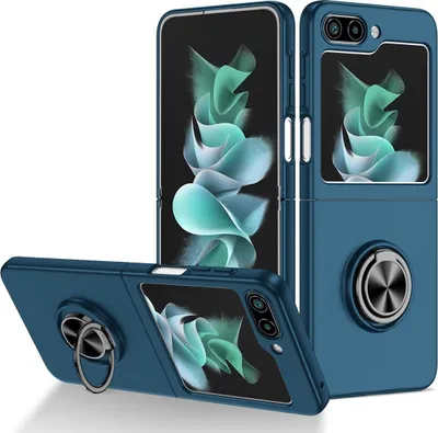 Produktbild von König Design Hülle kompatibel mit Samsung Galaxy Z Flip5 5G Kunststoff Soft Handyhülle - Handy Case Dunkelblau