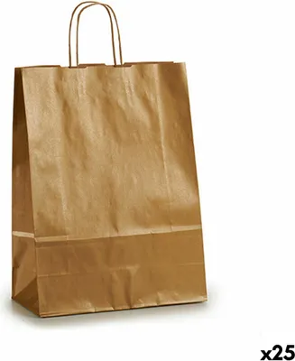 Produktbild von Papiertaschen Gold (32 X 12 X 50 cm) (25 Stück)