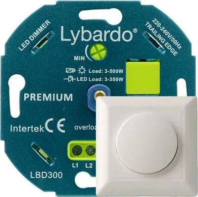 Produktbild von LED-Dimmer Lybardo Premium+ 3-350 Watt mit Abdeckrahmen | Universal | Unterputz | Phasenabschaltung