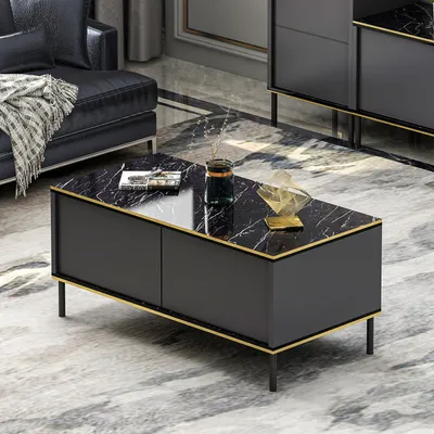 Produktbild von Skye Decor, Imaj - Anthracite, Couchtisch, Anthrazit, 100 % MELAMINBESCHICHTETE SPANPLATTEN, 90 x 45 x 40 cm