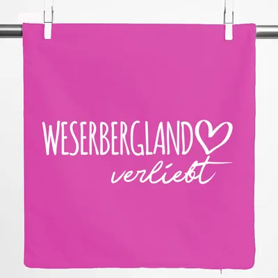 Produktbild von Huuraa Kissenbezug Weserbergland verliebt 40x40cm Fuchsia Baumwolle Dekokissenbezug Geschenkidee