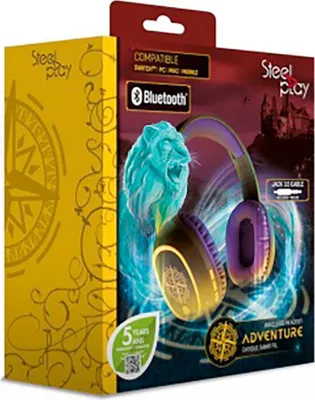 Obrázok produktu pre Steelplay Adventure Magic, Káblový a bezdrôtový, Hranie, 20 - 20000 Hz, 175 g, Slúchadlá s mikrofónom, Hnedá, Purpurová