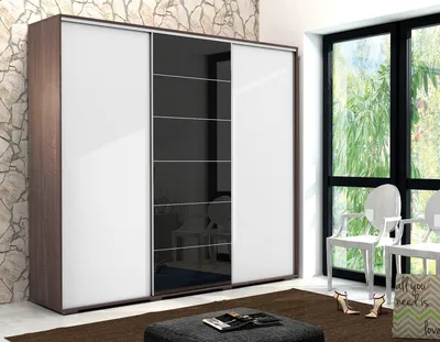 Produktbild von Kleiderschrank 278/215 MANUEL - Schokolade / Weiß