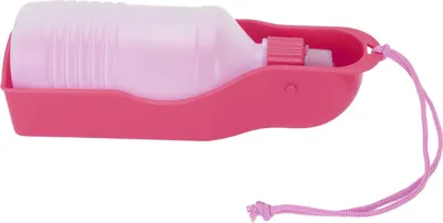 Immagine prodotto di bottiglia d'acqua per cani da 300 ml, dispenser automatico da appendere per cani e gatti, rosa
