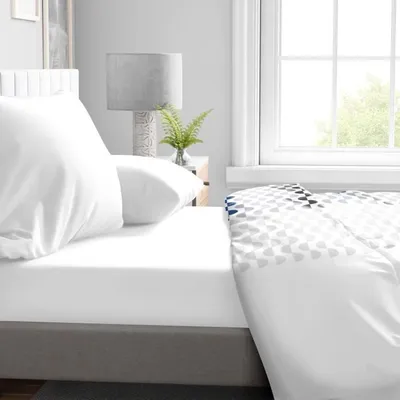 Image de Drap Housse Microfibre 160 x 200 cm, Bonnet 30 cm, HOME LINGE PASSION HP71768, Blanc
