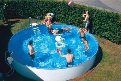 Produktbild von Pool-Set 4,5m rund Tiefe 1,2m inkl. Filteranlage, Skimmer, Leiter und Zubehör
