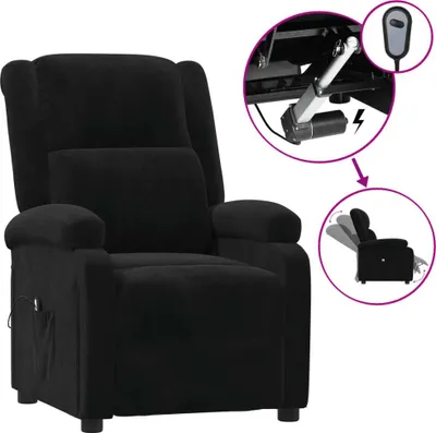 Image de Fauteuil inclinable électrique noir velours