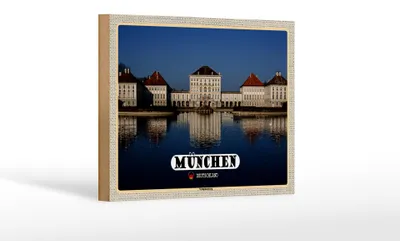 Produktbild von Holzschild Städte München Nymphenburgh Architektur 18x12 cm