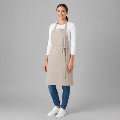Produktbild von Latzschürze sand, B 75 x L 75 cm : sand : 65% Polyester 35% Baumwolle