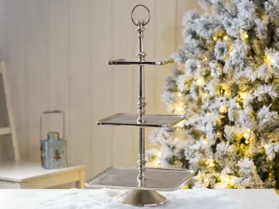 Produktbild von Etagere Vendi 3 Ebenen Aluminium H 30cm Ø 23 cm silber