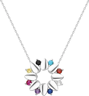 Produktbild von Dkeniz Anhänger mit Kette 925 Silber rhodiniert Glänzend 45,5+7,5cm Zirkonia Weiß