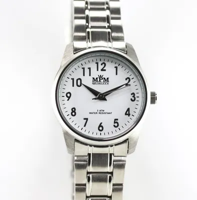 Produktbild von MPM-Quality Damenuhr Edelstahl Silber Zifferblatt Weiß Armband Silber Ø 26 mm