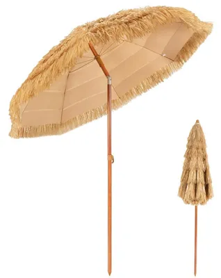 Produktbild von Sonnenschirm Hawaii Stroh Ø 200 cm Neigbar Gelb