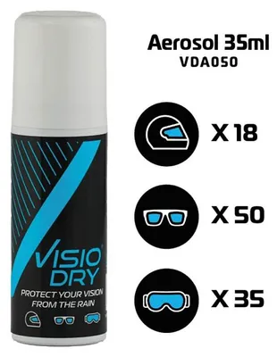 Obrázek produktu pro Visio Dry VISIODRY, 35 ml, Brýle, Visors, Windscreens, Sprej, Černá, Bílá, ISO 9001, 50 g