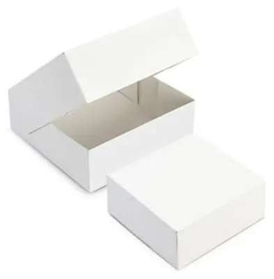 Immagine prodotto di Omgoods - Set di 50 scatole quadrate per torte, dimensioni 22x22x8 cm, colore bianco