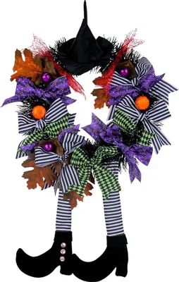Immagine prodotto di Decorazione per porta ghirlanda da parete ciondolo strega di Halloween 60cm