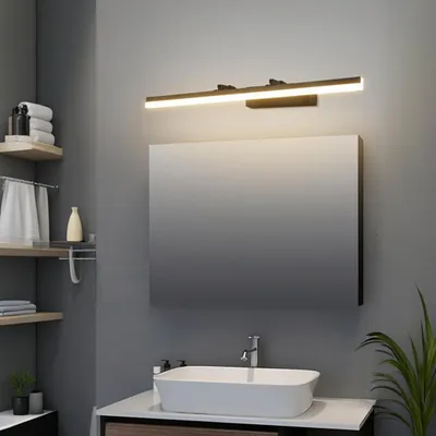 Produktbild von Spiegelleuchte, LED Spiegellampe Bad 60 cm, 180 Grad Drehung Wandleuchte für Bad, 14W Spiegelleuchte Bad, Badlampe Wand Aluminium, weißes Licht 6000K