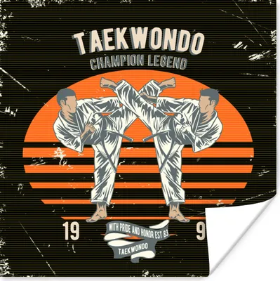 Produktbild von MuchoWow® Poster Jahrgang - Sport - Taekwondo 100x100 cm - Babyzimmer
