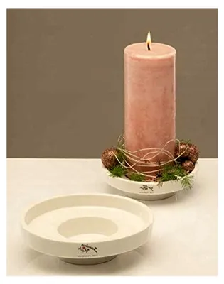 Produktbild von Kerzenschale, Kerzenständer Shine Porzellan, 15-16 cm, creme-weiß
