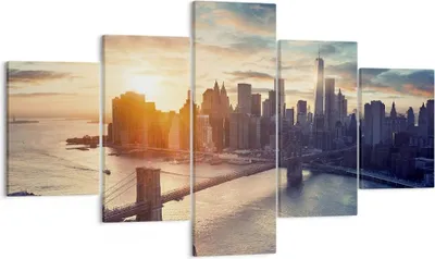 Produktbild von Bild auf Leinwand - Leinwandbild - New York Stadt - 125x70cm - Wand Bild - Wanddeko - Wandbilder - Leinwanddruck - Bilder - Kunstdruck - Wanddekoration - Leinwand bilder - Wandkunst - EA125x70-3733