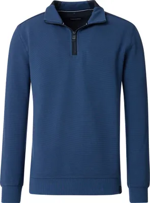 Produktbild von Casa Moda Halbzip-Pullover blau Baumwolle weite Passform