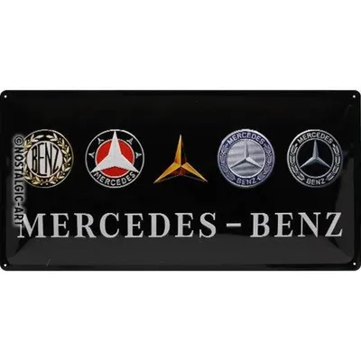 Image de Nostalgic-Art - Plaque en tôle 25 x 50cm - Mercedes-Benz - Logo Evolution