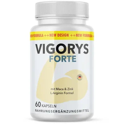 Produktbild von Vigorys Forte Kapseln | mit L-Arginin, L-Citrullin sowie Maca, Traubenkernextrakt und Zink | 60 Kapseln Inhalt pro Dose