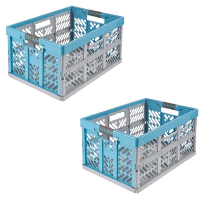 Produktbild von keeeper ben 2x Stabile Profi-Klappboxen mit Soft-Touch Griffen, 45 l, Eco Sky Bl