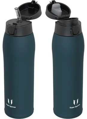Produktbild von Trinkflasche Edelstahl Thermobecher 350ml 500ml 750ml 950ml BPA-Frei Auslaufsicher Kaffeebecher Thermo Jade 2 Deckel