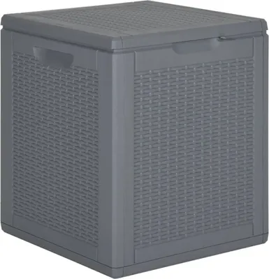Obrázok produktu pre Záhradný úložný box sivý PP ratan 90 l