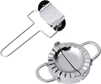 Produktbild von Ravioli Set Edelstahl 9,5 cm, Form & Ausstecher, schnelle Pasta Herstellung, spülmaschinengeeignet - PastaMaker