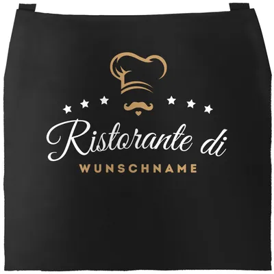 Produktbild von Küchen-Schürze Ristorante di ...und Wunschame individualisierbar Kochschürze Männer Frauen personalisierte Geschenke SpecialMe® schwarz unisize