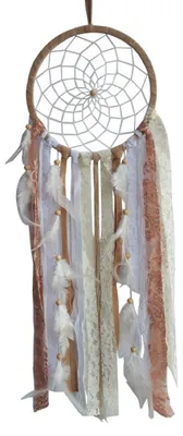 Produktbild von Traumfänger "Brocade" Leder 22cm mit Synthetic und Brokatfäden, 22x80cm