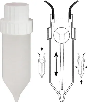 Produktbild von Ersatzspender zu Dispensersystem 'Saucenkuh'® auch bekannt als "Euterspender", am Bügel aufhängbar